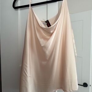 Cream Draped Satin Cami Top